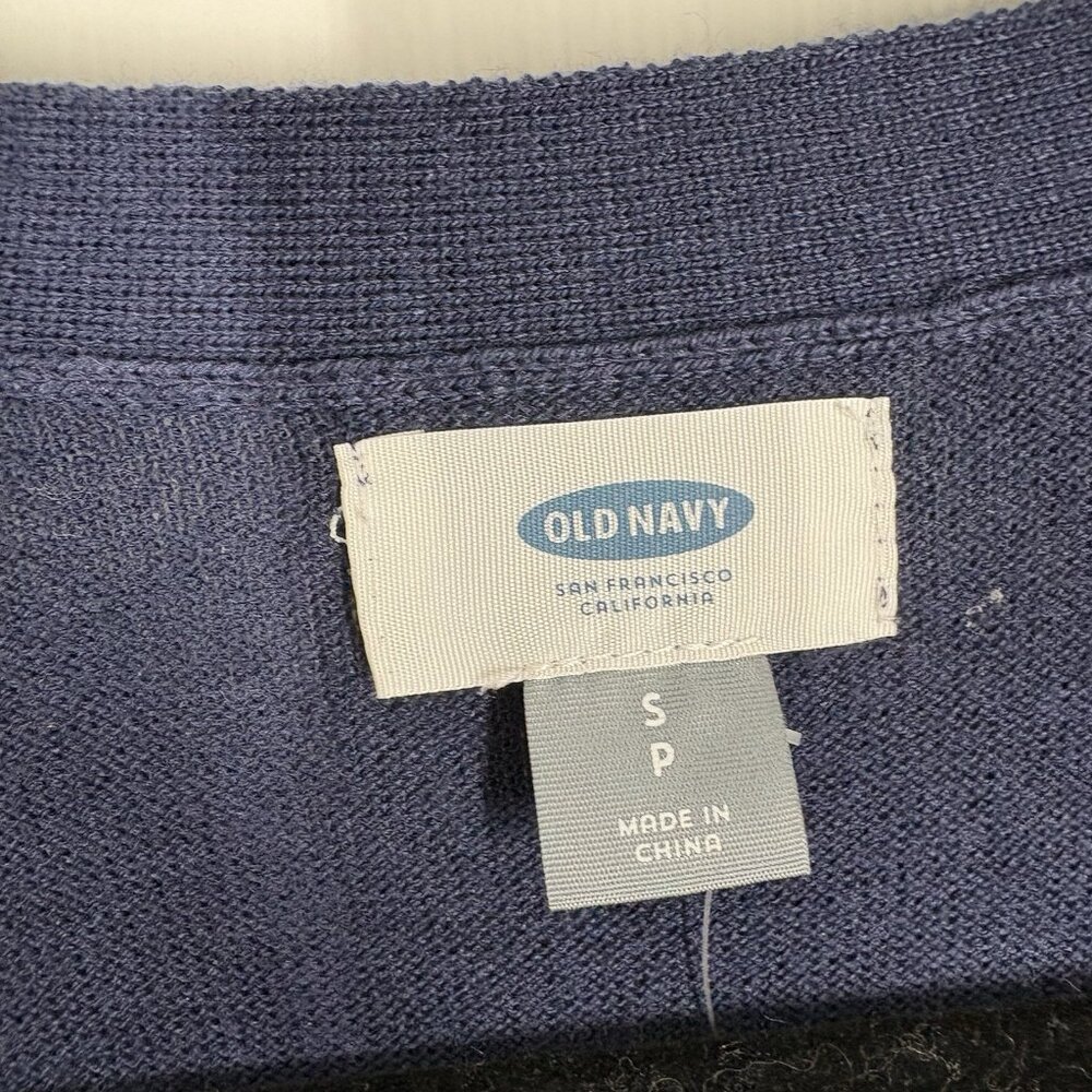 Old Navy Women S Navy Blue Lightweight V-Neck Button Up Boyfriend Cardigan NWT - Picture 6 of 9